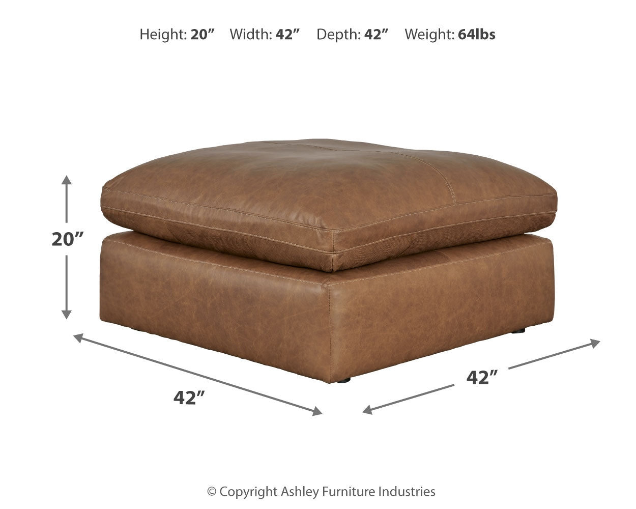 Emilia Caramel 5-Piece Sectional and Ottoman