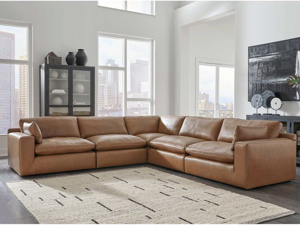 Emilia Caramel Leather Modular Sectional Units