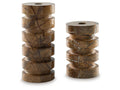 Emsleyfield Tan Candle Holder Set (Set of 2)