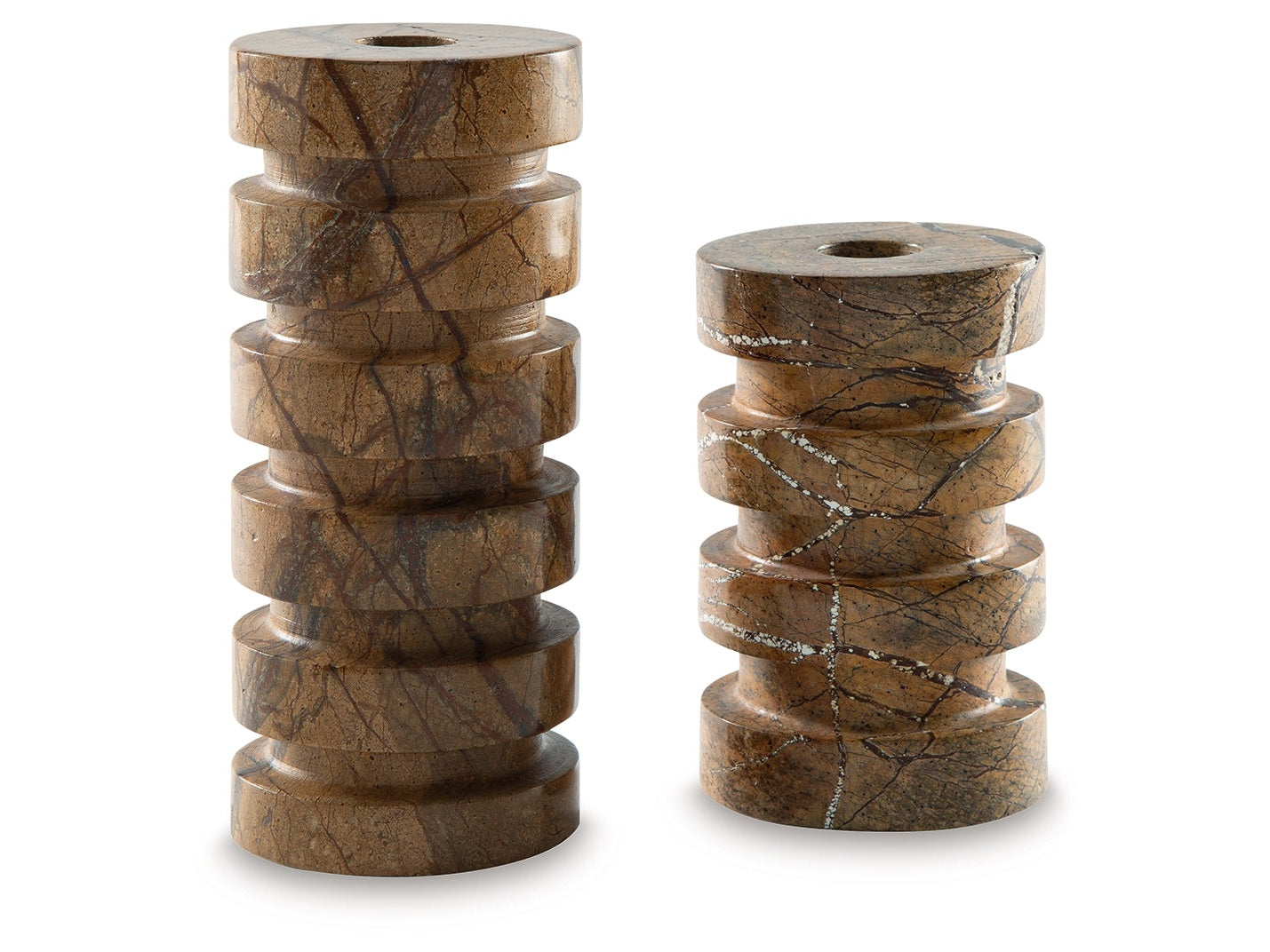 Emsleyfield Tan Candle Holder Set (Set of 2)