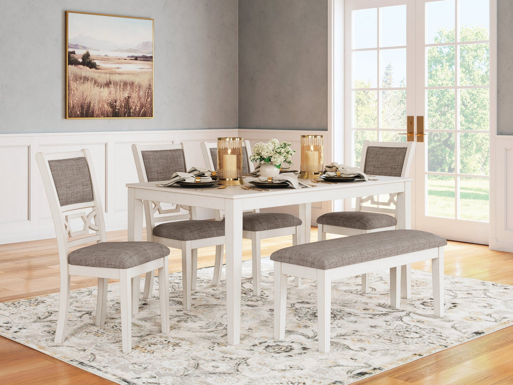 Erinberg Antique White Dining Room Set / 6pc