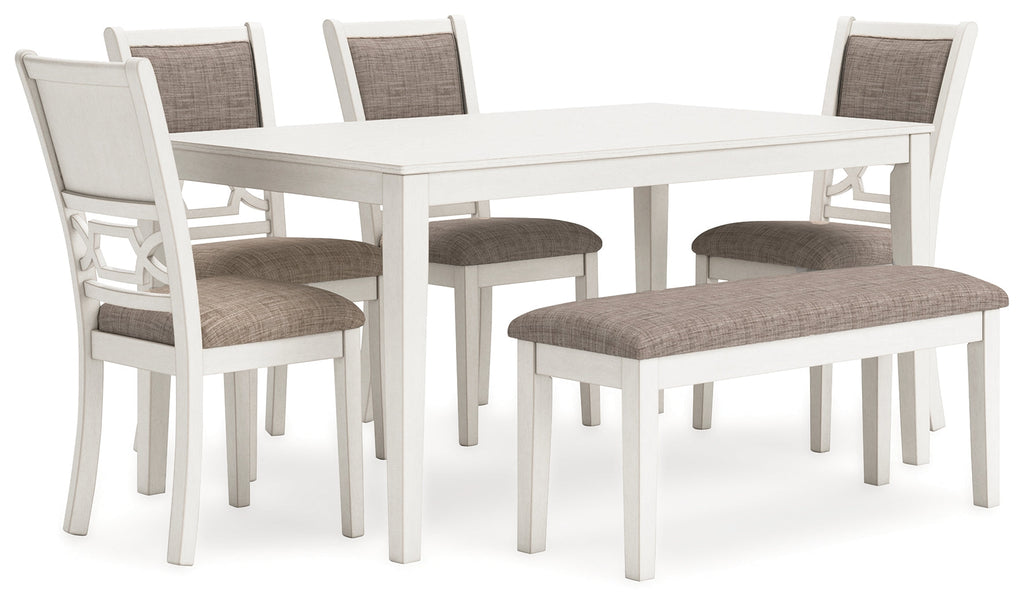 Erinberg Antique White Dining Room Set / 6pc