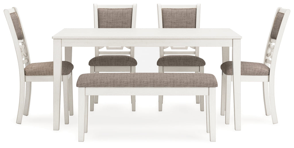 Erinberg Antique White Dining Room Set / 6pc