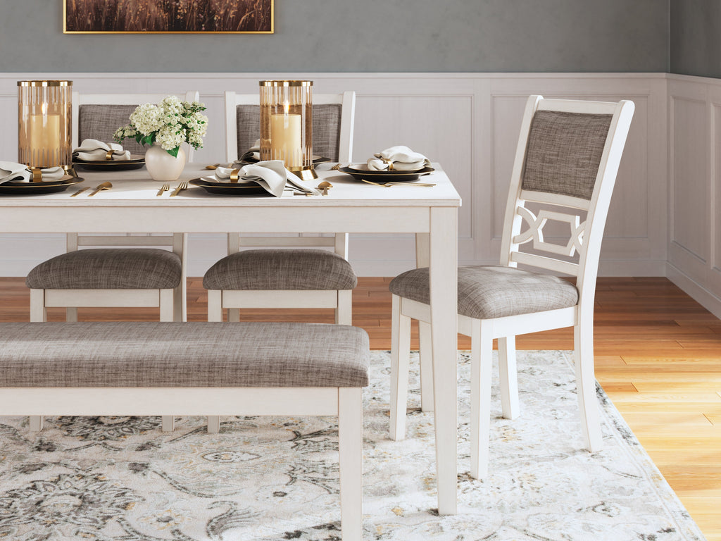 Erinberg Antique White Dining Room Set / 6pc