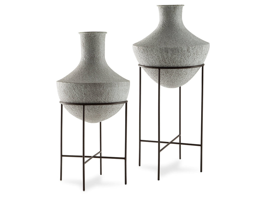 Estonbank Distressed Vase Set, Cream