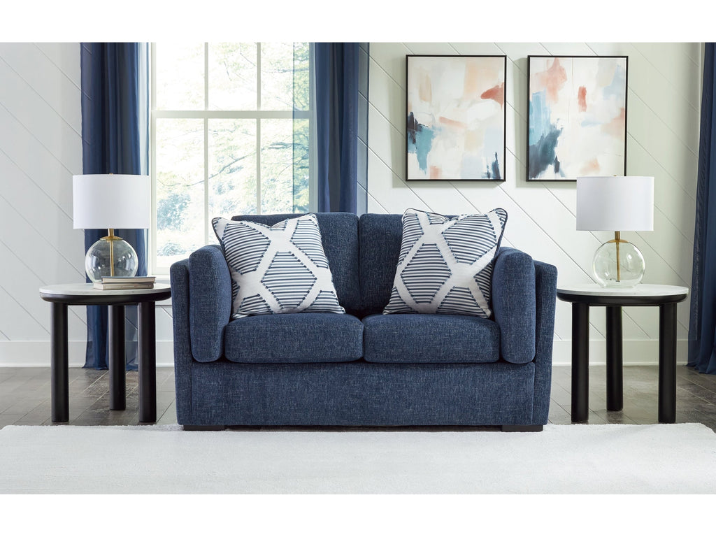 Evansley Navy Loveseat