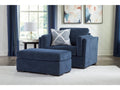 Evansley Navy Oversized Chair & Ottoman