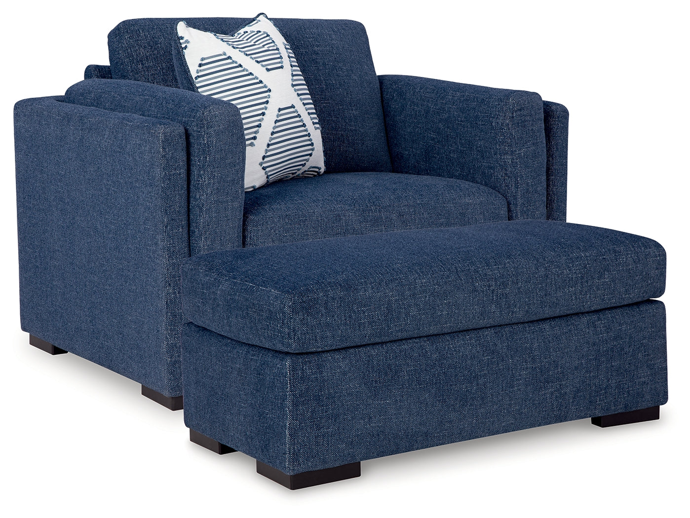 Evansley Navy Oversized Chair & Ottoman