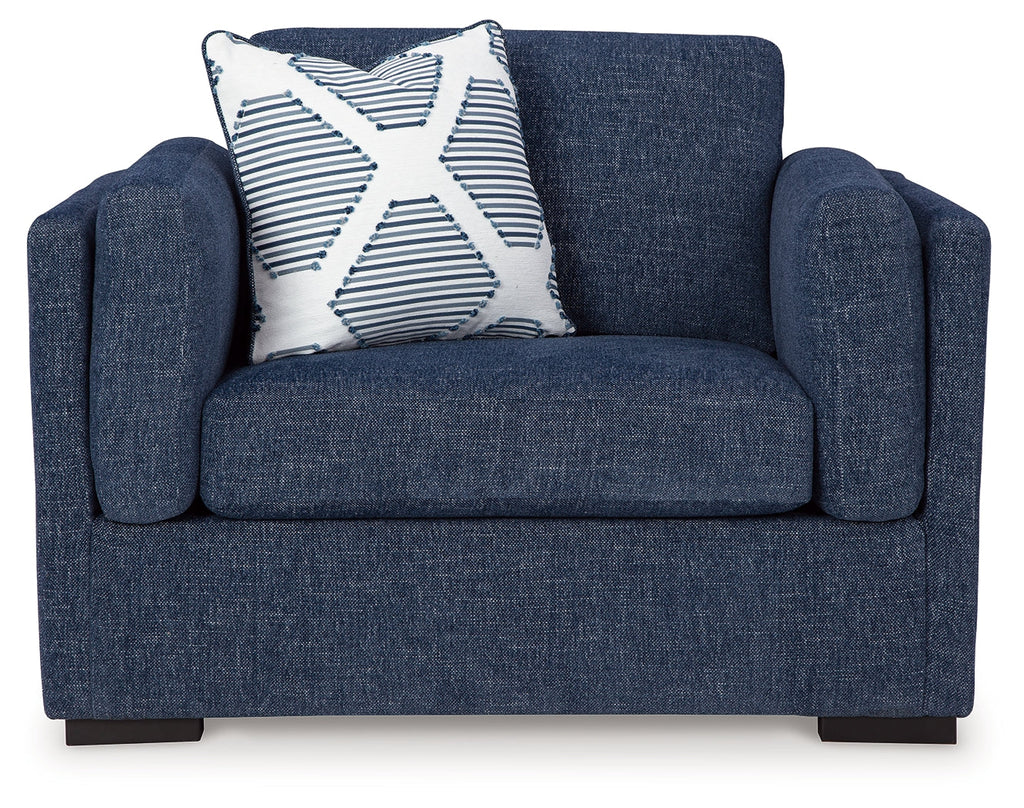 Evansley Navy Oversized Chair & Ottoman