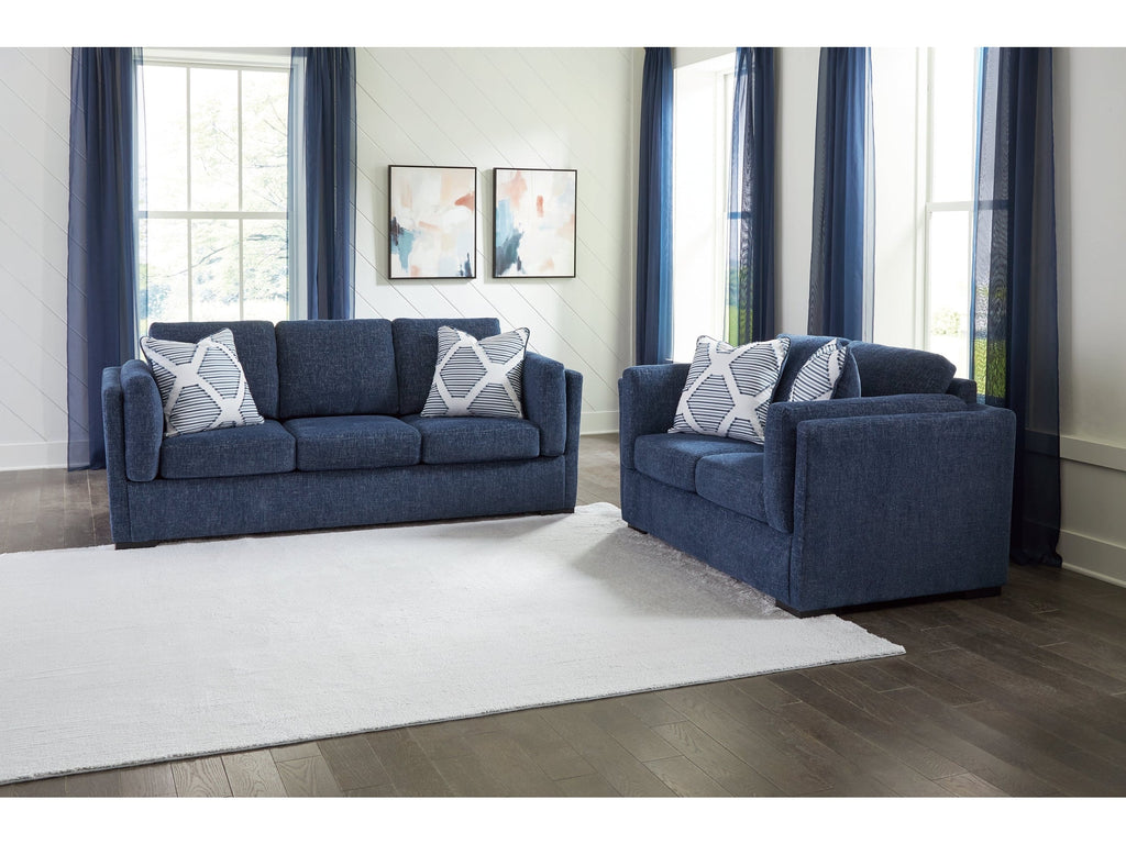Evansley Navy Sofa & Loveseat