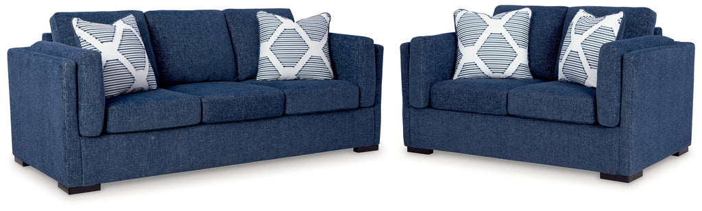 Evansley Navy Sofa & Loveseat