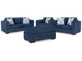 Evansley Navy Sofa & Loveseat & Oversized Chair & Ottoman