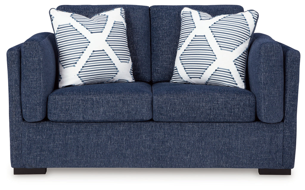 Evansley Navy Sofa & Loveseat & Oversized Chair & Ottoman