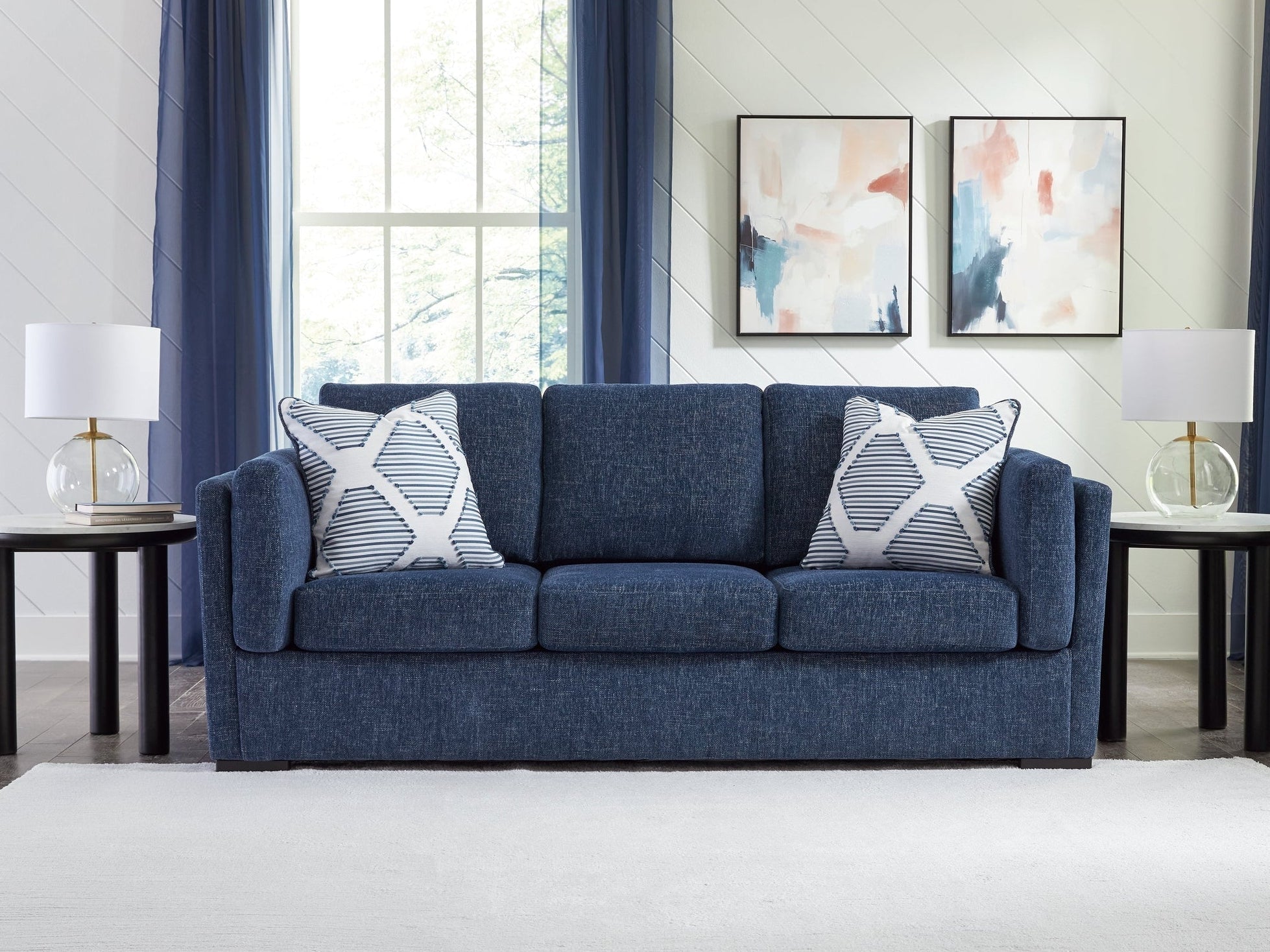 Evansley Navy Sofa