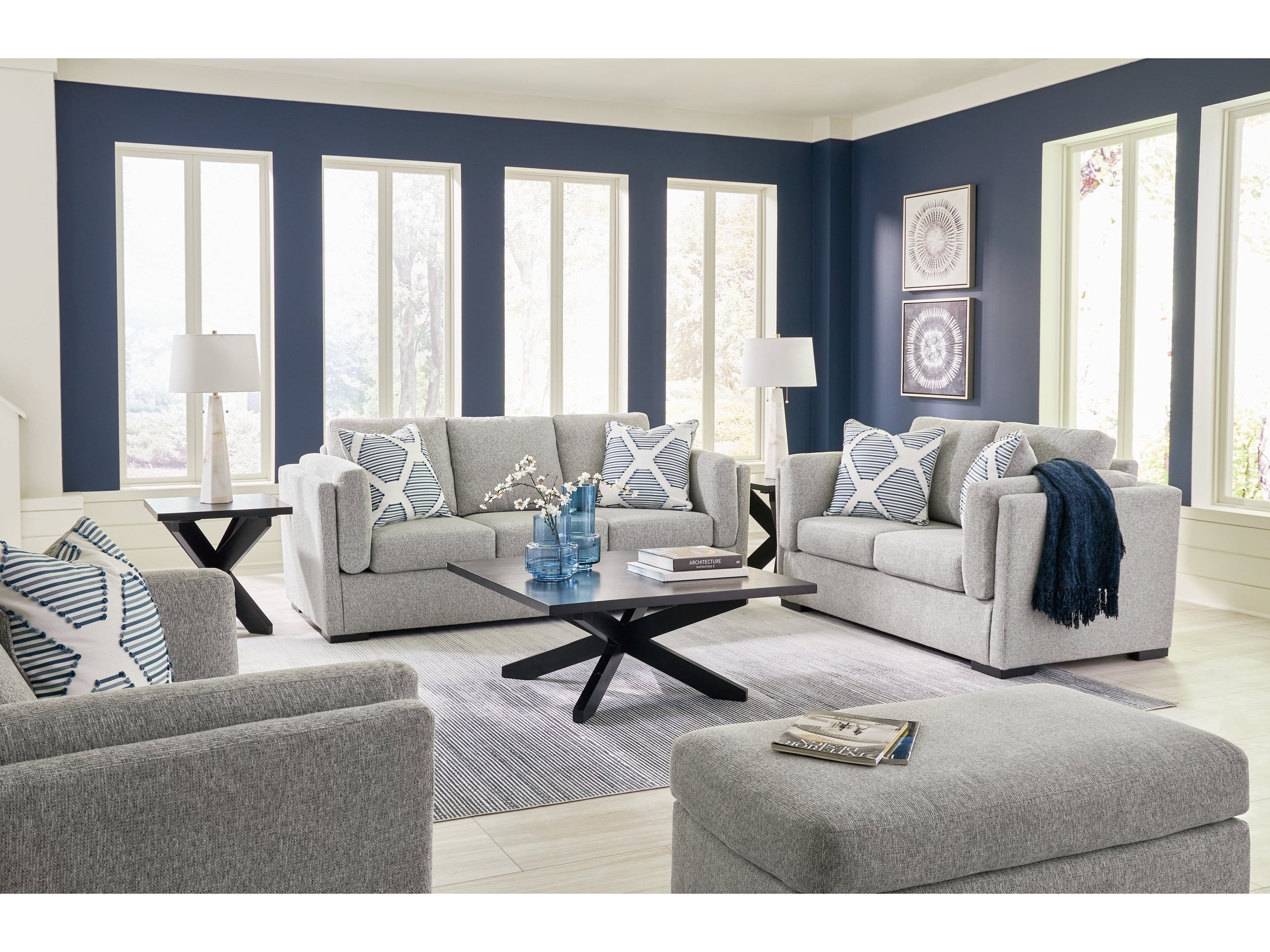 Evansley Sofa, Loveseat, Chair and Ottoman