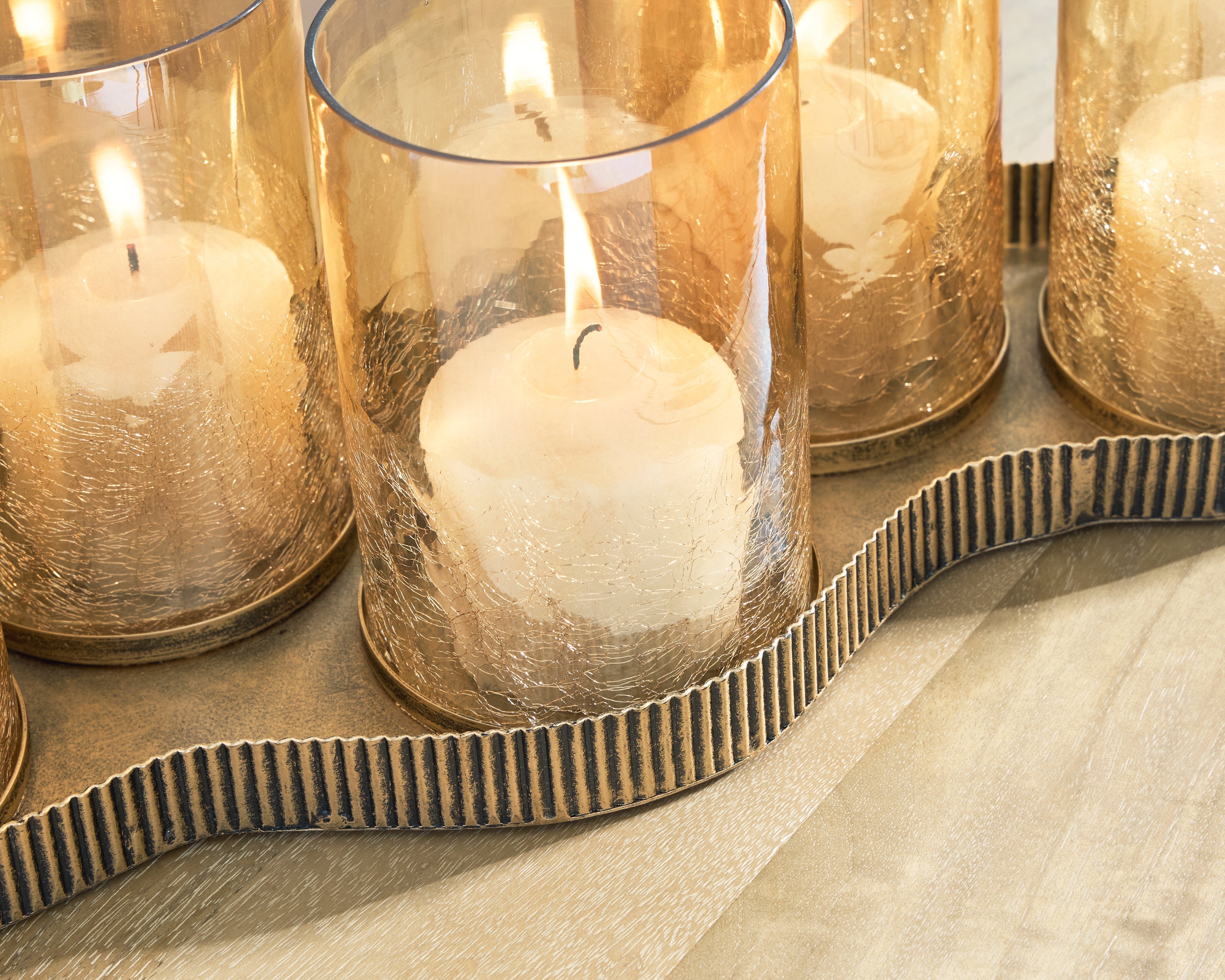 Evereton Antique Gold Candle Holder