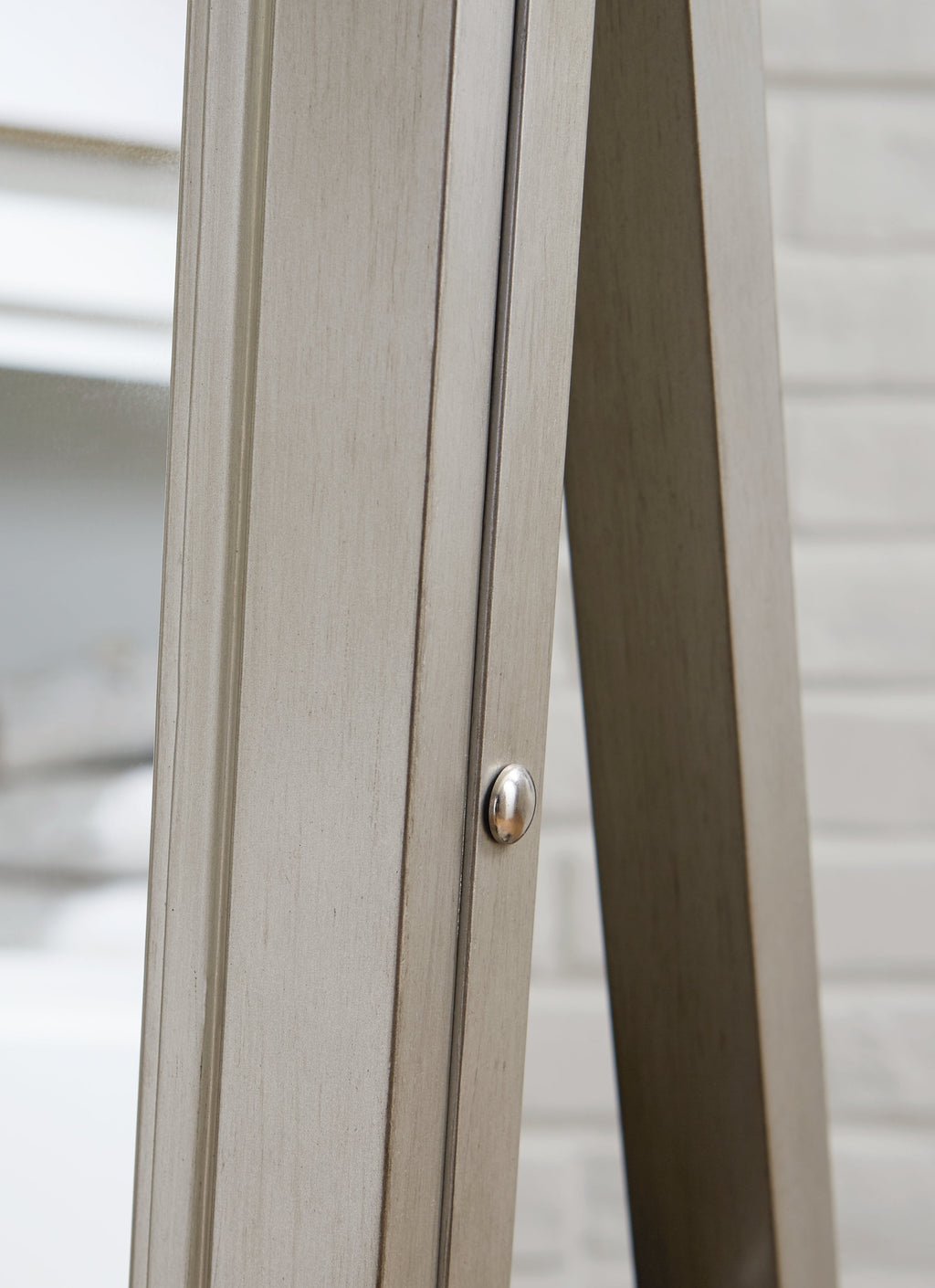 Evesen Champagne Floor Mirror w/ Storage