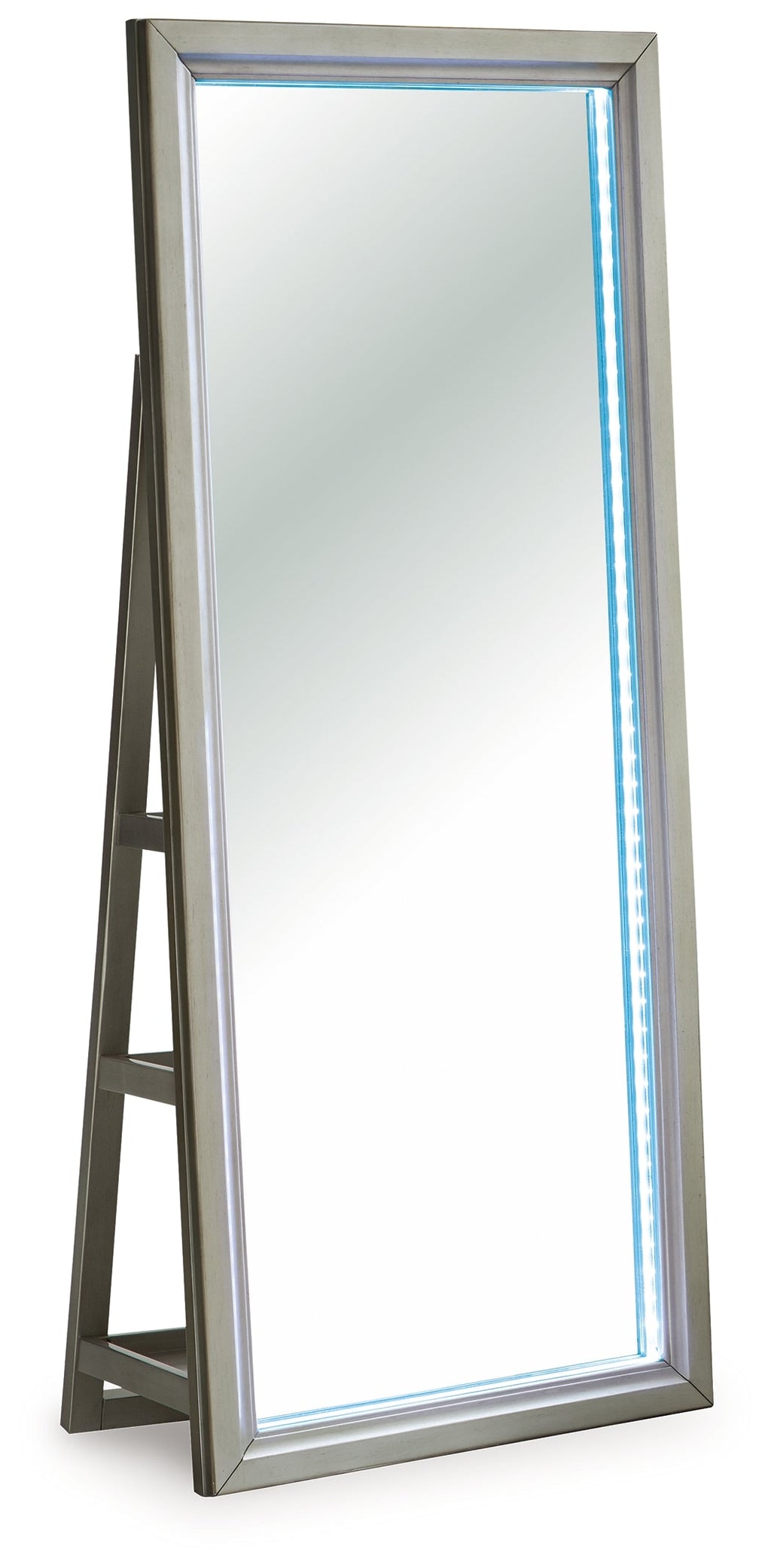 Evesen Champagne Floor Standing Mirror/Storage
