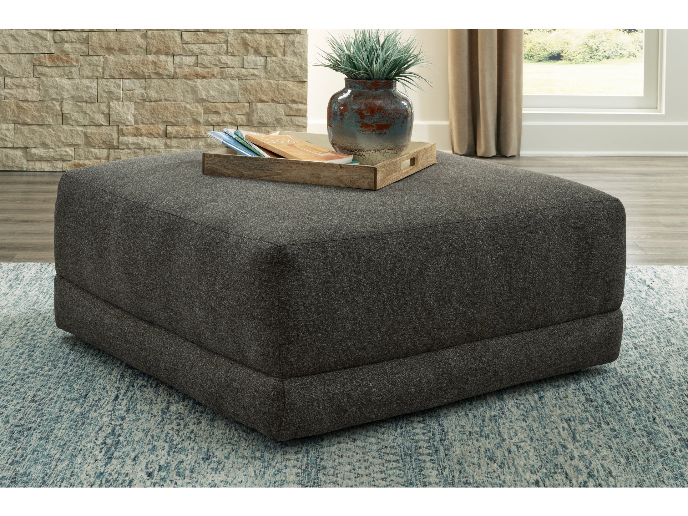 Evey Granite Oversized Accent Ottoman