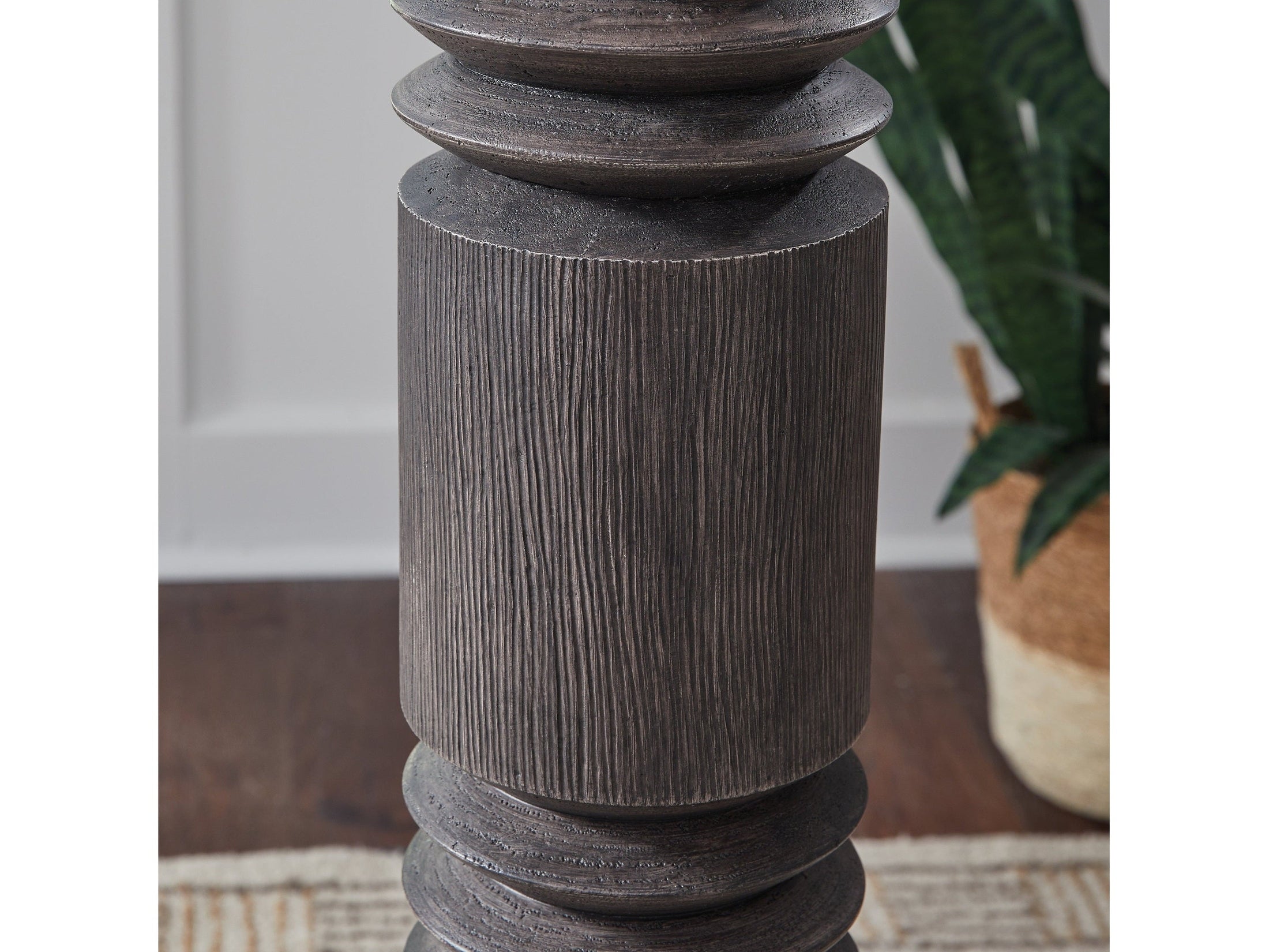 Fainwell Distressed Black Poly Floor Lamp