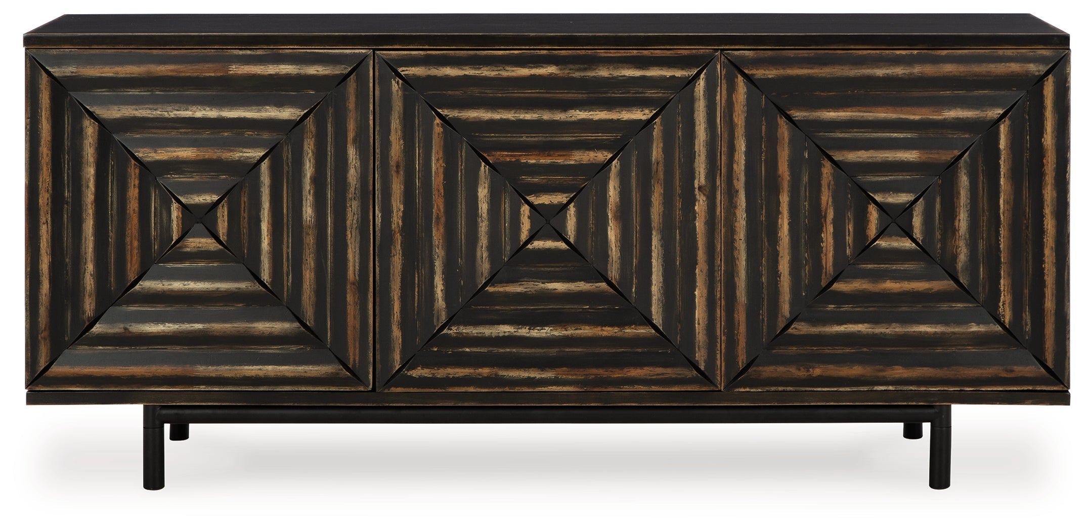 Fair Ridge Distressed Black Accent Cabinet