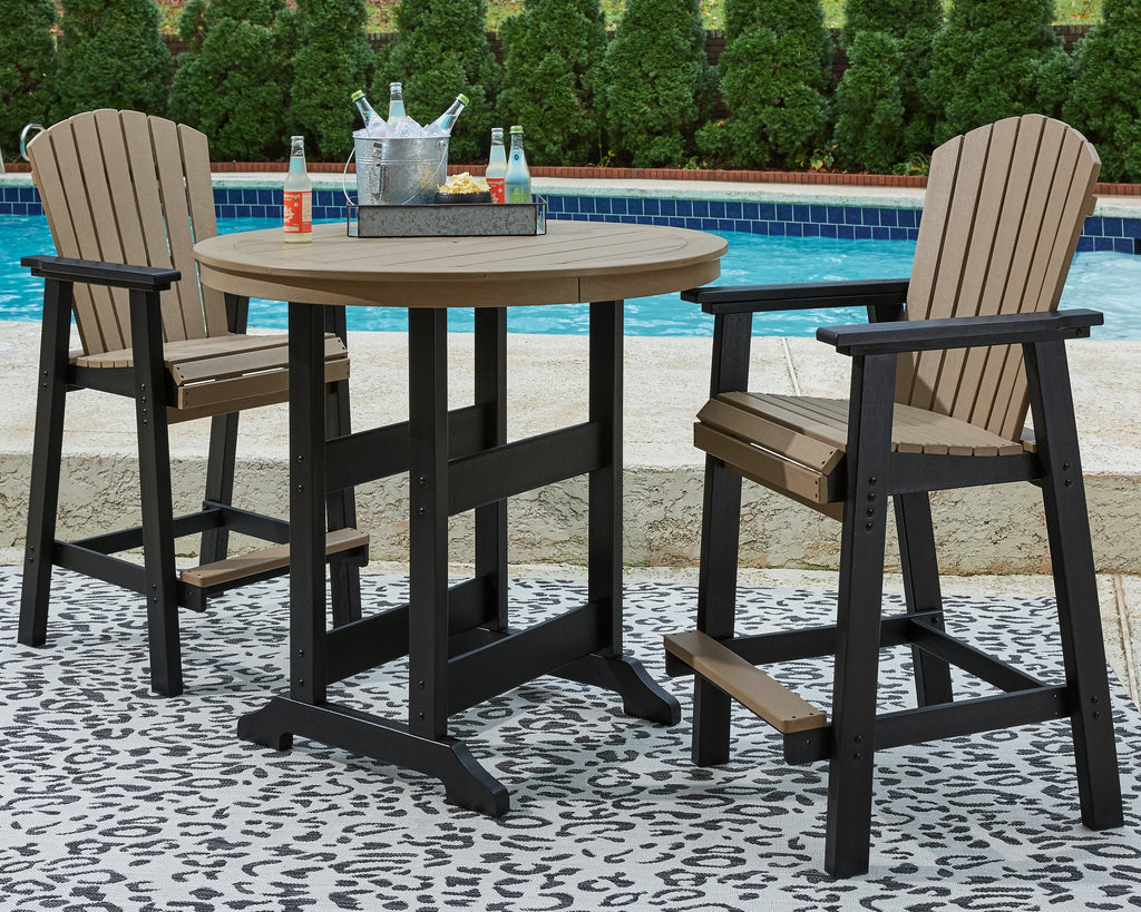 Fairen Trail /Driftwood Outdoor Counter Height Dining Table, Black