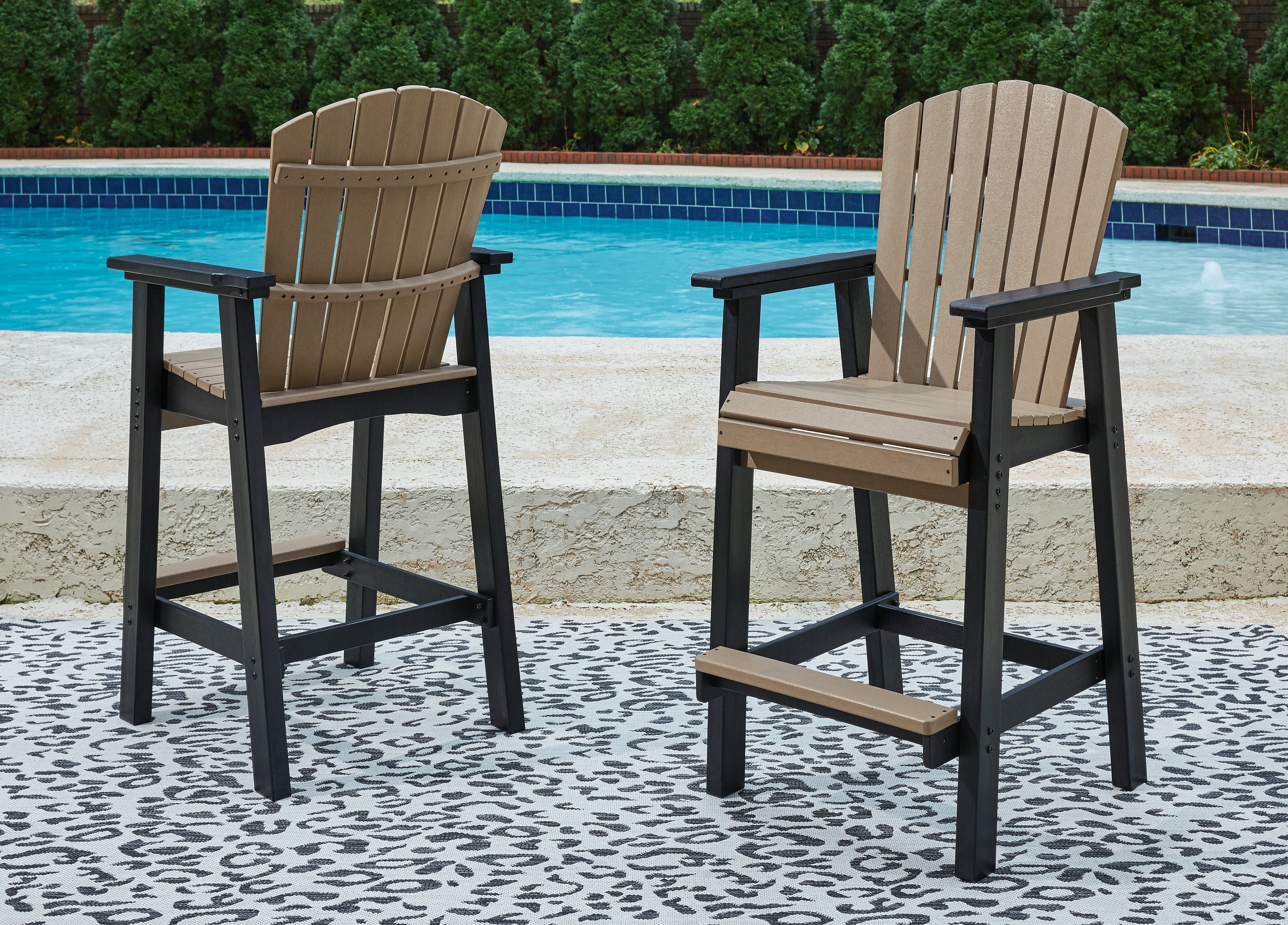 Fairen Trail /Driftwood Outdoor Counter Height Dining Table, Black