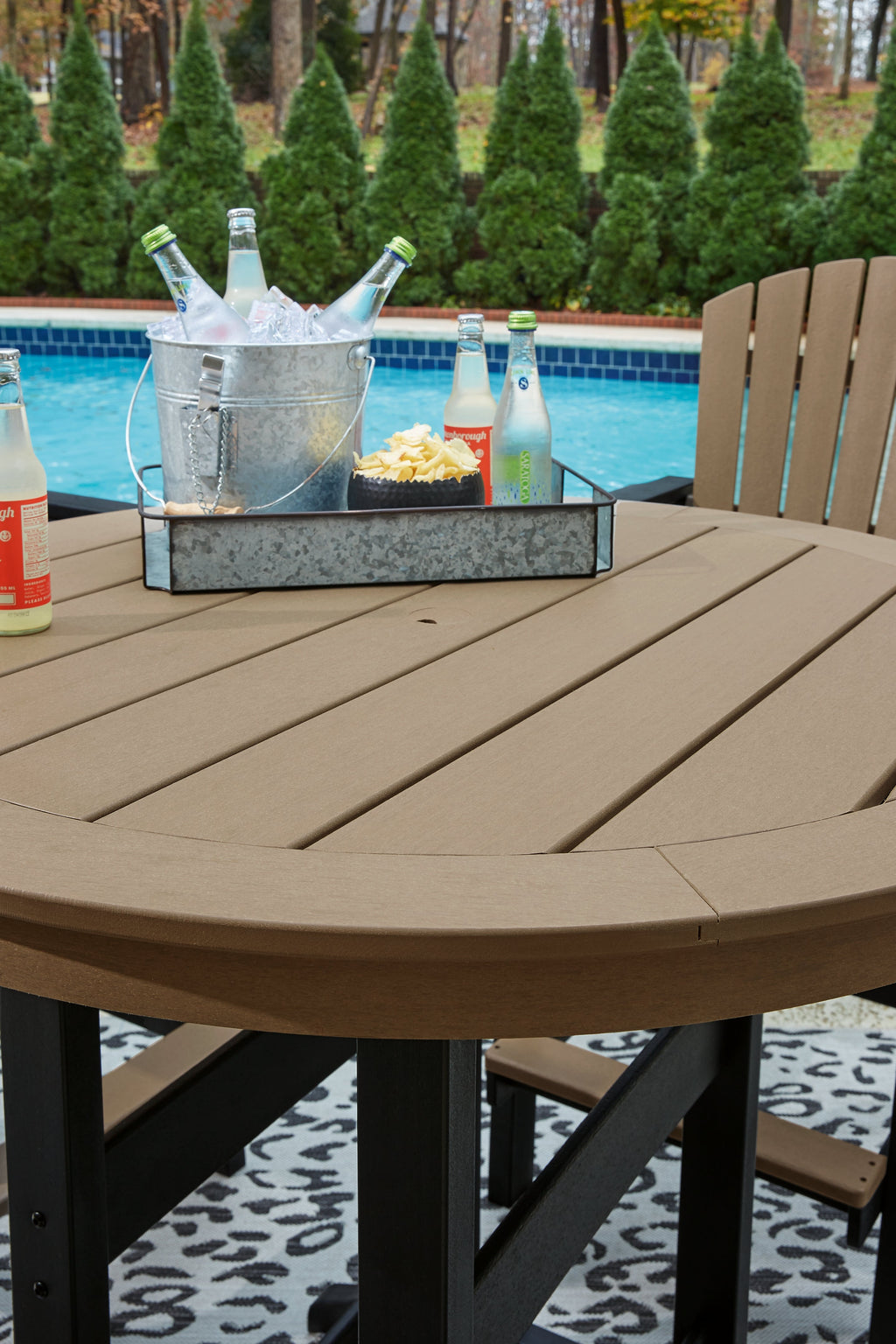 Fairen Trail /Driftwood Outdoor Counter Height Dining Table, Black