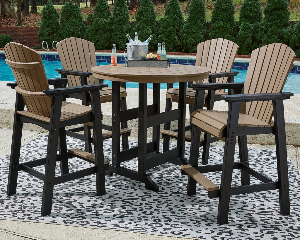 Fairen Trail /Driftwood Outdoor Counter Height Dining Table, Black