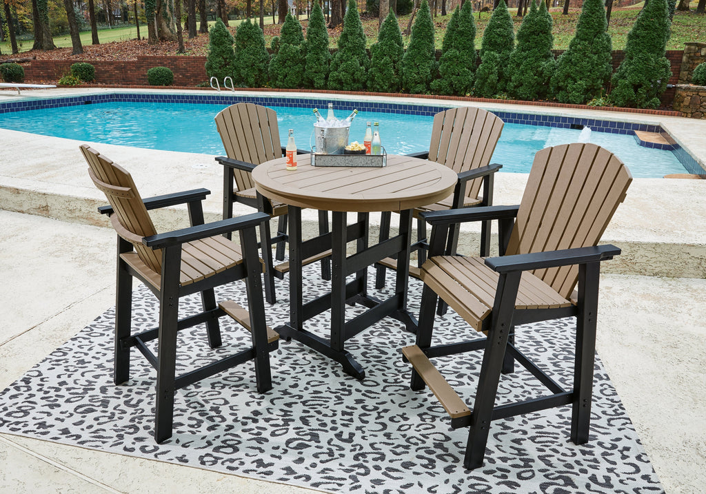 Fairen Trail /Driftwood Outdoor Counter Height Dining Table, Black