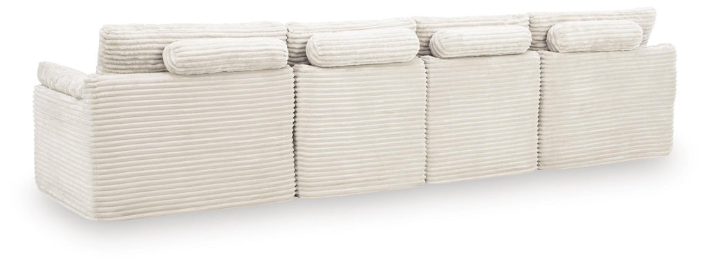 Fannin Ivory 4-Piece Sectional with Ottoman