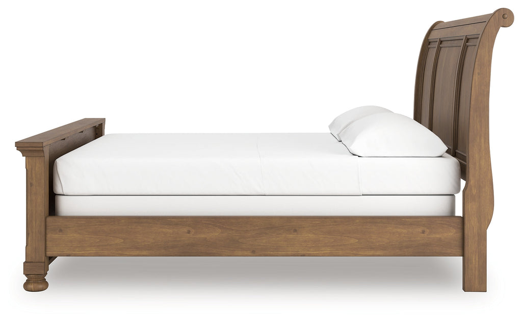 Feddinger Medium Brown California King Sleigh Bed