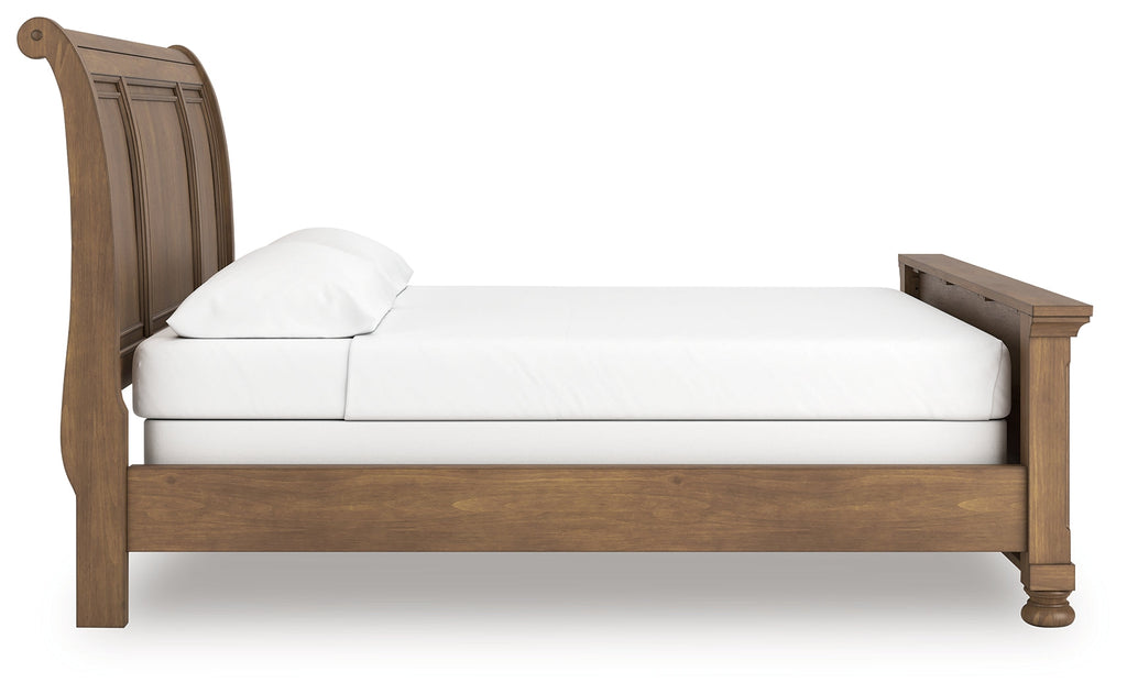 Feddinger Medium Brown California King Sleigh Bed