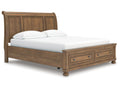 Feddinger Medium Brown California King Storage Sleigh Bed