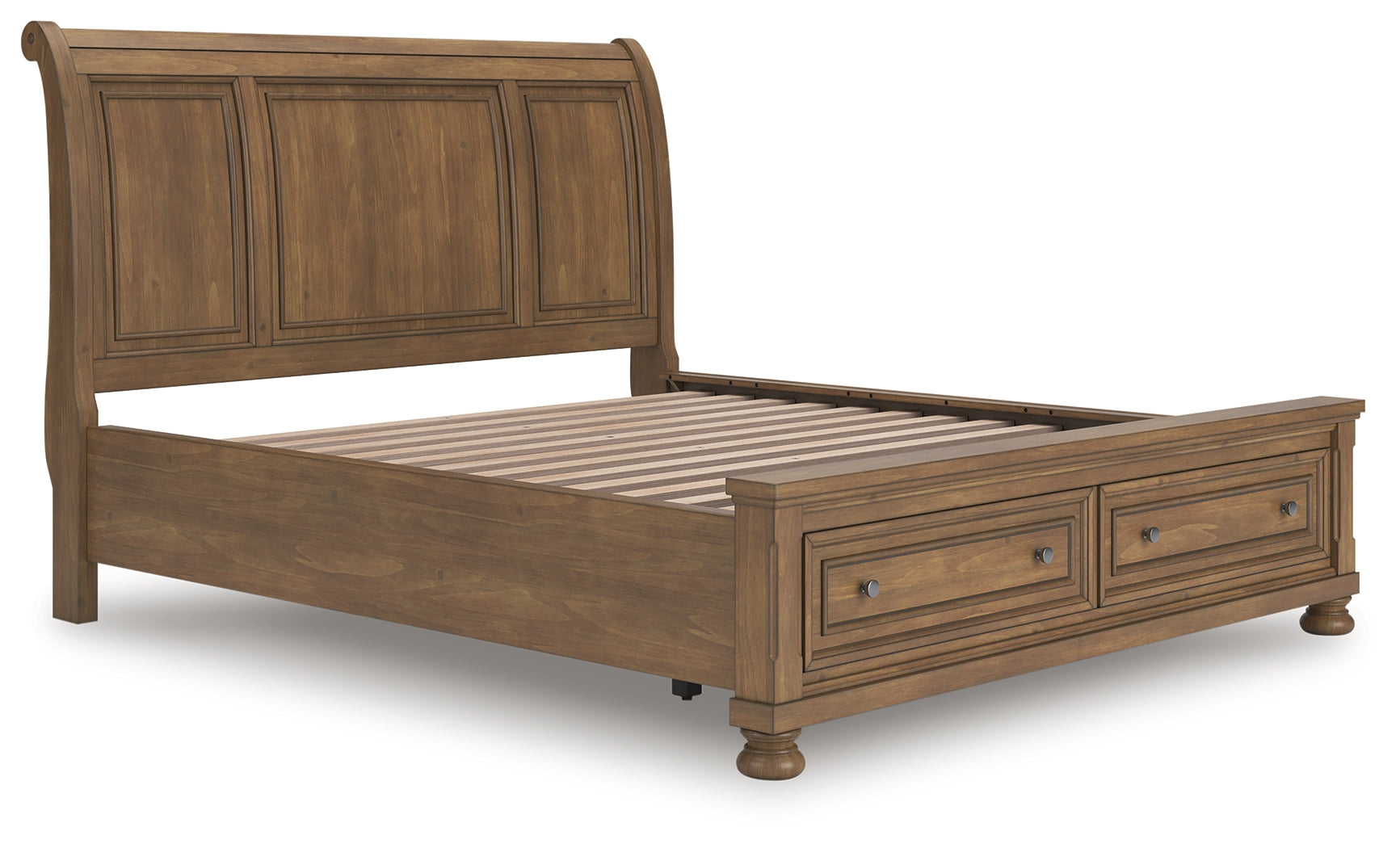 Feddinger Medium Brown California King Storage Sleigh Bed