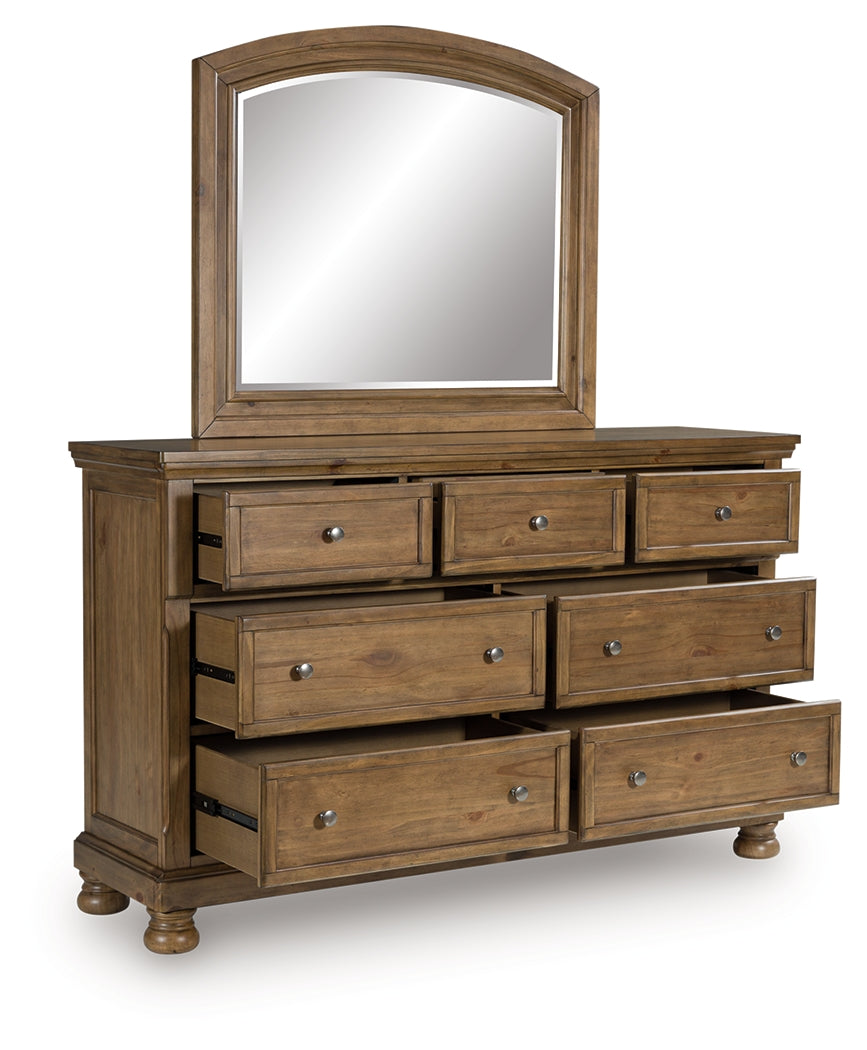 Feddinger Medium Brown Dresser and Mirror