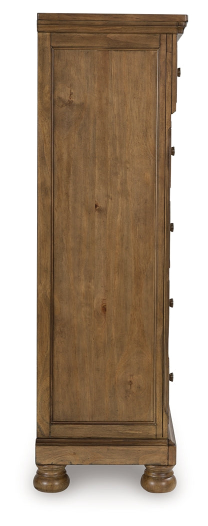 Feddinger Medium Brown Five Drawer Chest