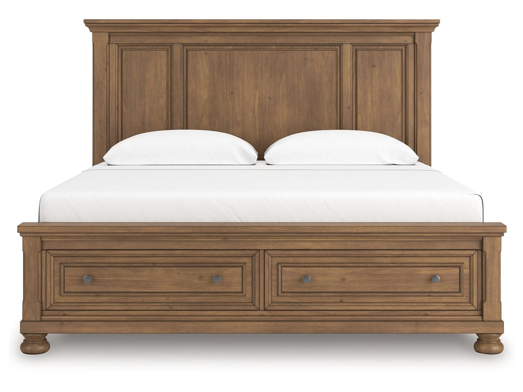 Feddinger Medium Brown King Panel Storage Bed