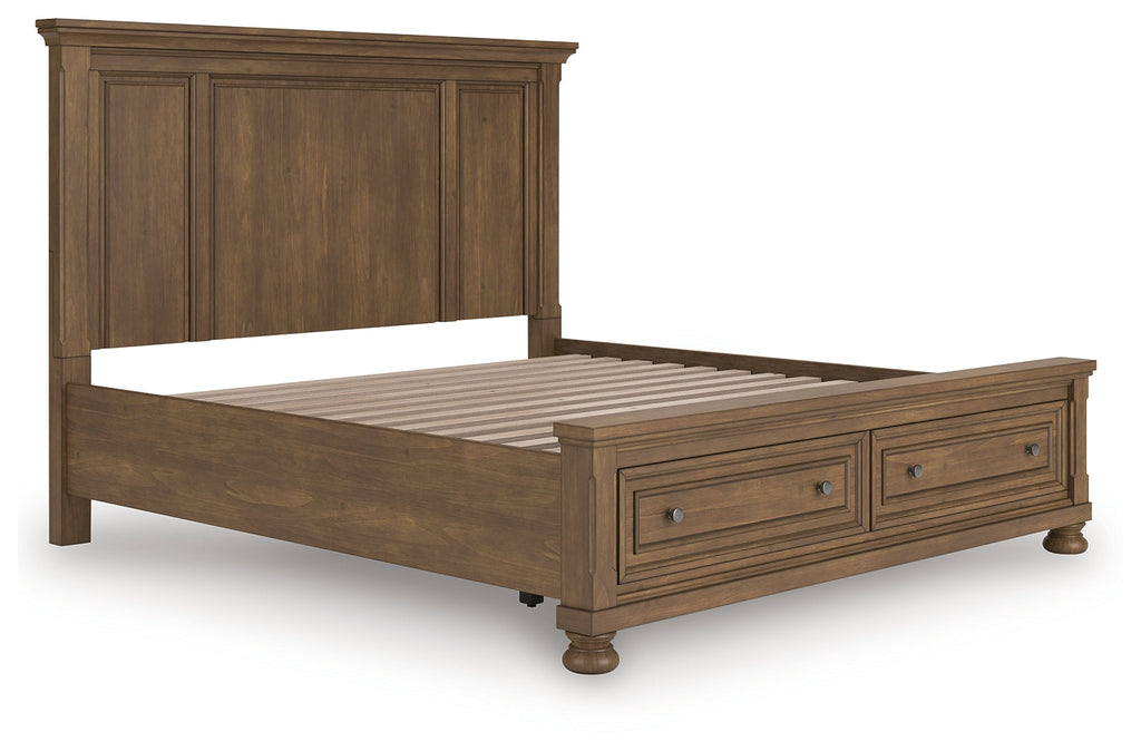 Feddinger Medium Brown King Panel Storage Bed