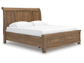 Feddinger Medium Brown King Storage Sleigh Bed