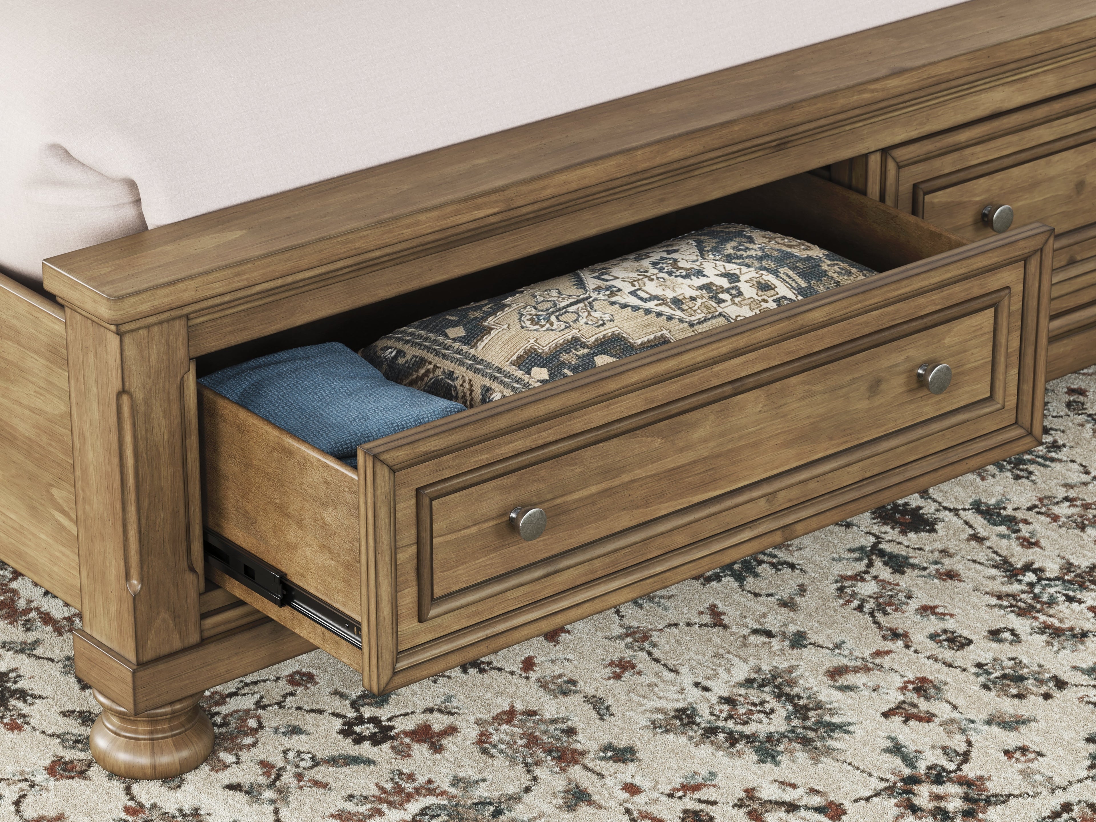 Feddinger Medium Brown King Storage Sleigh Bed