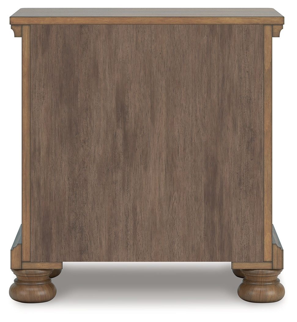 Feddinger Medium Queen Panel Bed, Dresser, Mirror, Chest and 2 Nightstands, Brown