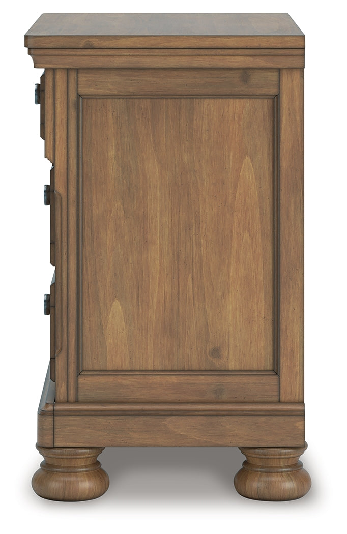 Feddinger Medium Queen Panel Bed, Dresser, Mirror, Chest and 2 Nightstands, Brown