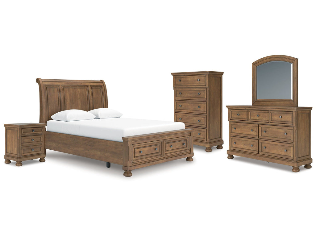 Feddinger Medium Queen Sleigh Bedroom Set, Brown