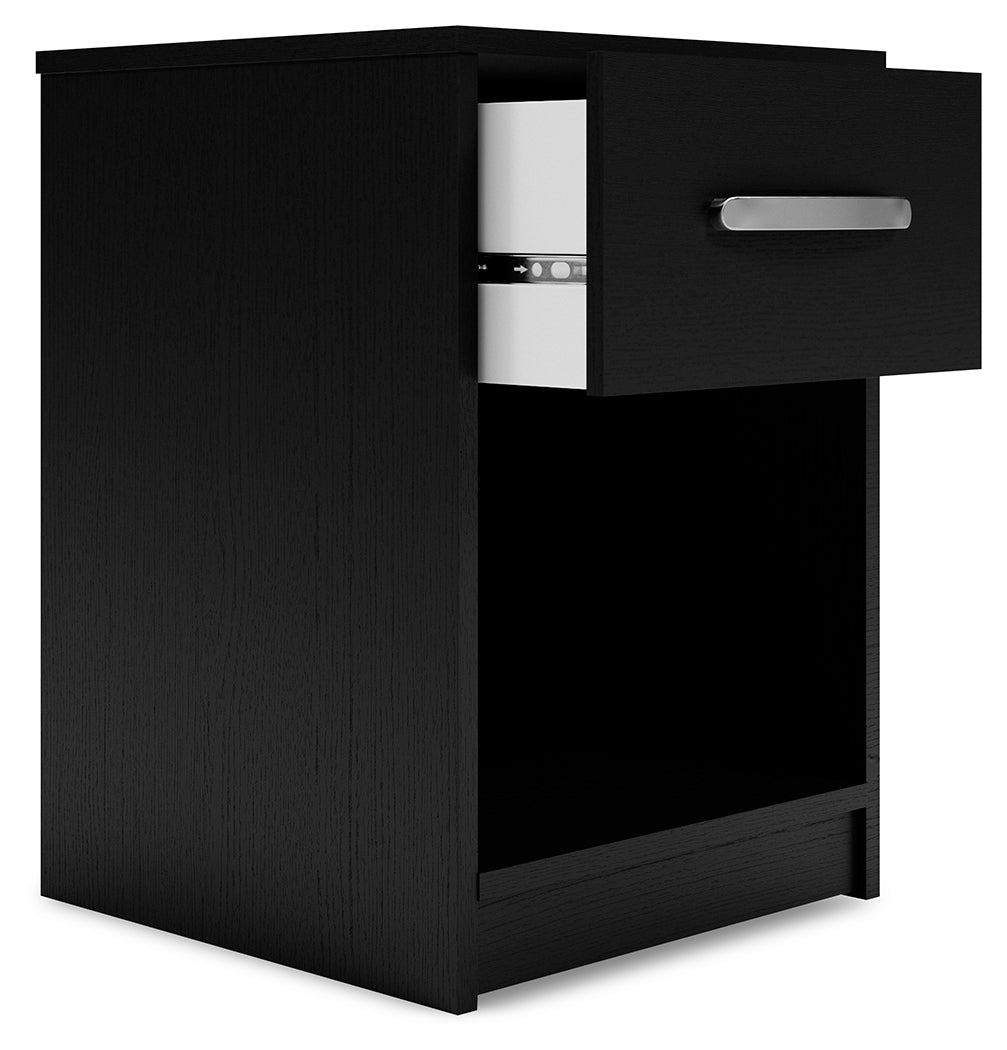 Finch Black One Drawer Nightstand