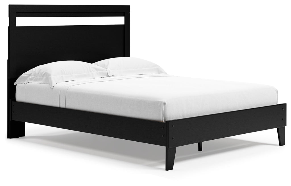 Finch Black Queen Panel Platform Bed