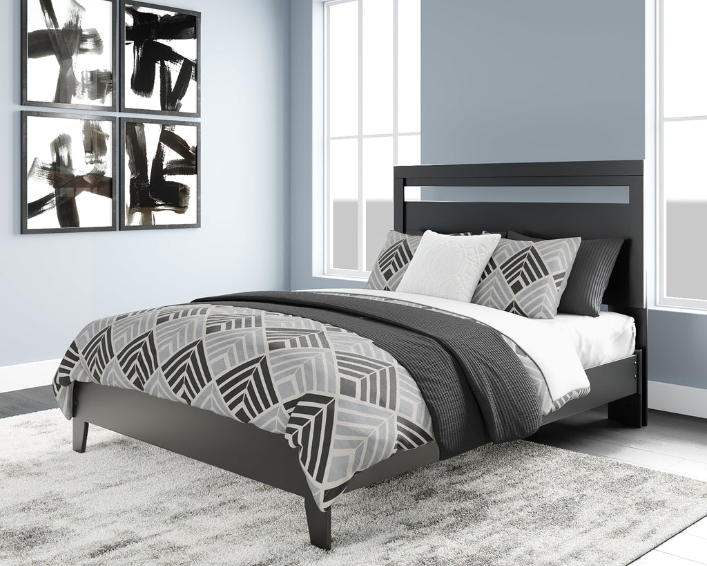 Finch Black Queen Panel Platform Bed