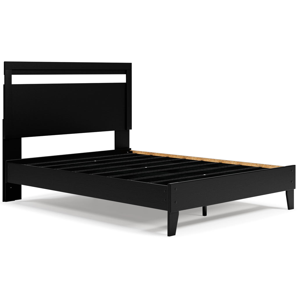 Finch Black Queen Panel Platform Bed