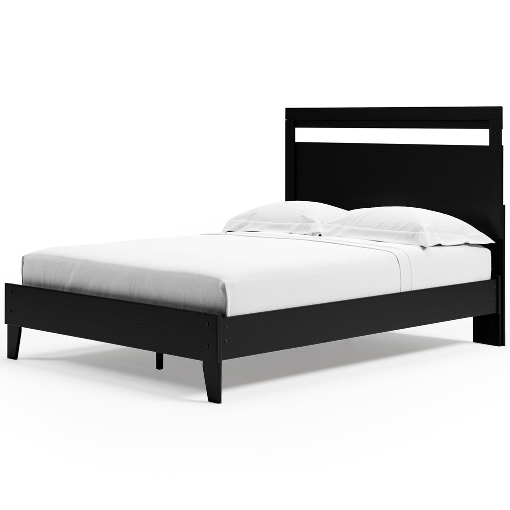 Finch Black Queen Panel Platform Bed