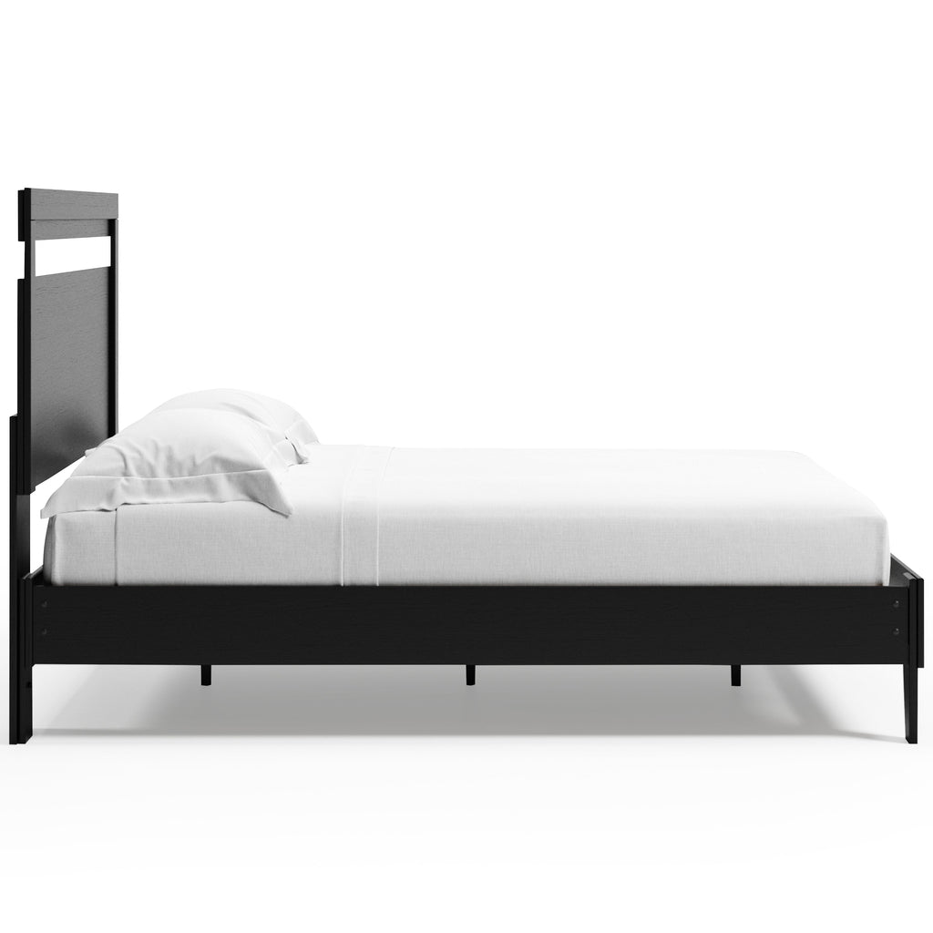 Finch Black Queen Panel Platform Bed